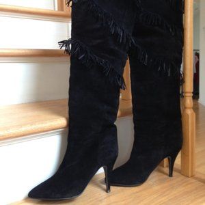 PIPPI Over-the-Knee SUEDE BOOTS, Size 7 M Color: BLACK